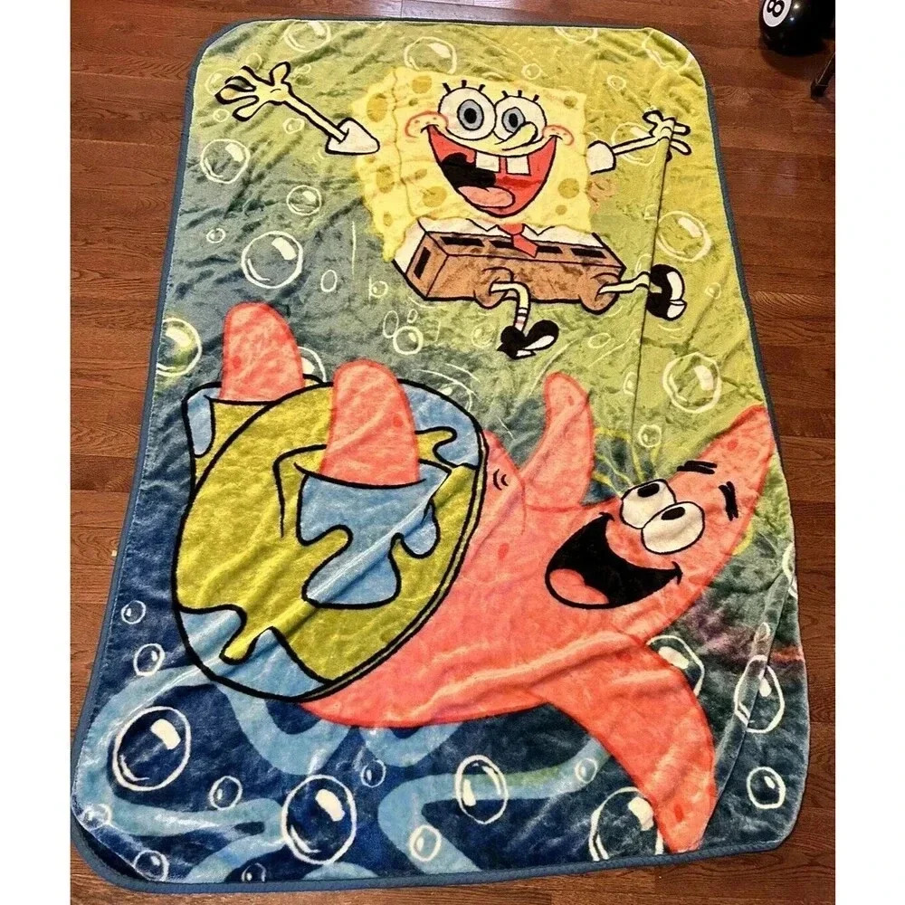 Vintage Sponge Bob & Patrick Decorative Throw Blanket 60x84